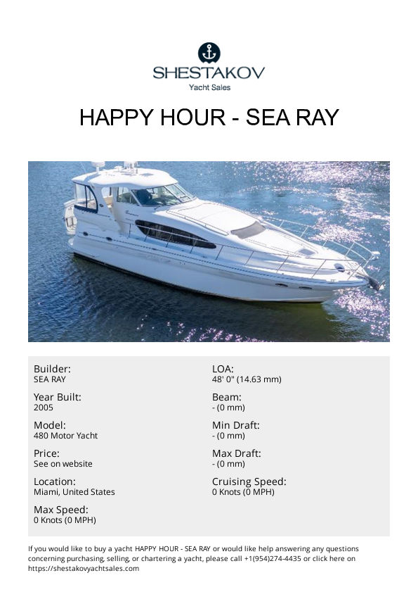 Happy Hour - 480 Motor Yacht - 2005