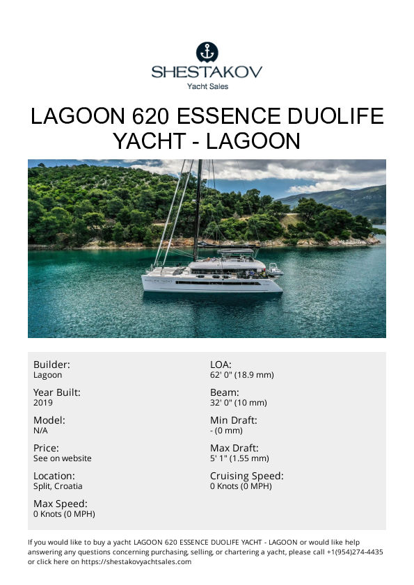 Lagoon 620 ESSENCE Duolife Yacht - undefined - 2019