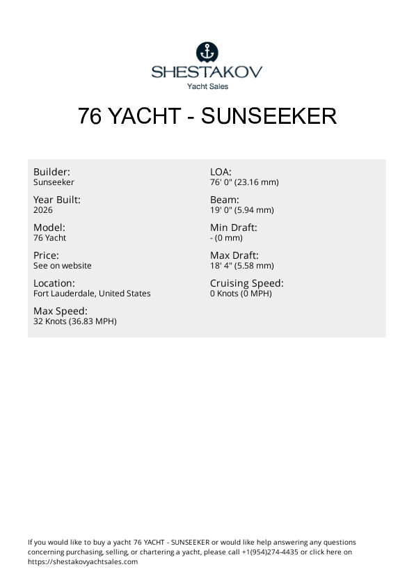 76 YACHT - 76 Yacht - 2026