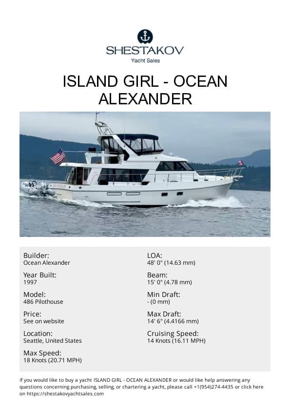 ISLAND GIRL - 486 Pilothouse - 1997