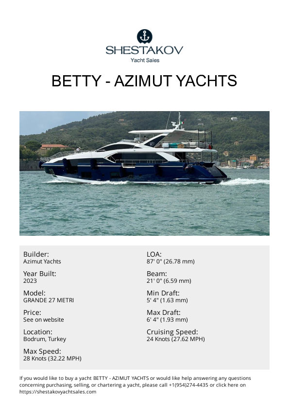 BETTY - GRANDE 27 METRI - 2024