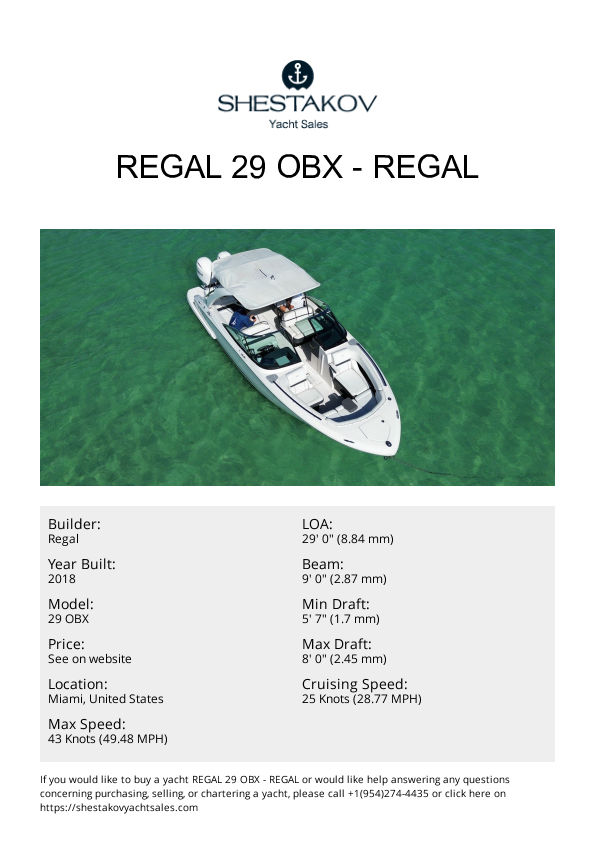 REGAL 29 OBX - 29 OBX - 2018
