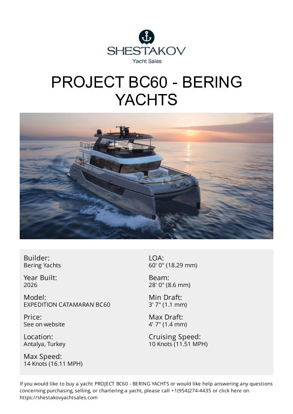PROJECT BC60 - EXPEDITION CATAMARAN BC60 - 2026