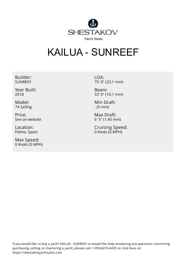 KAILUA - 74 Sailing - 2018