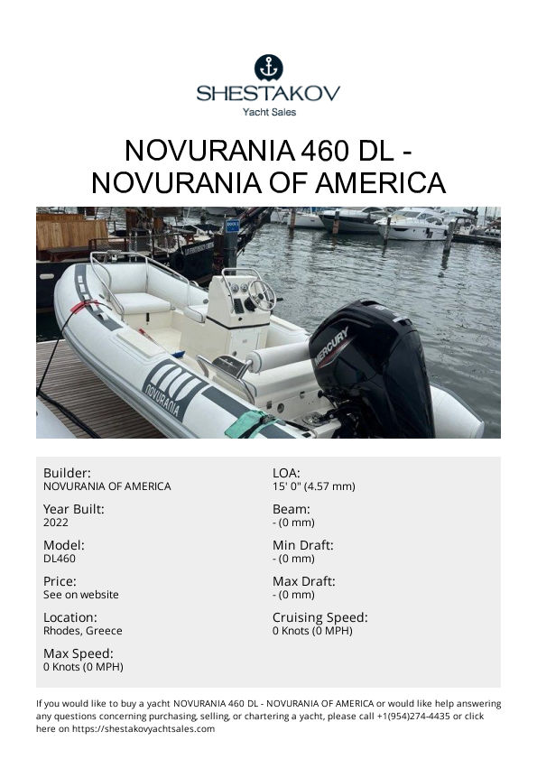 Novurania 460 DL - DL460 - 2022