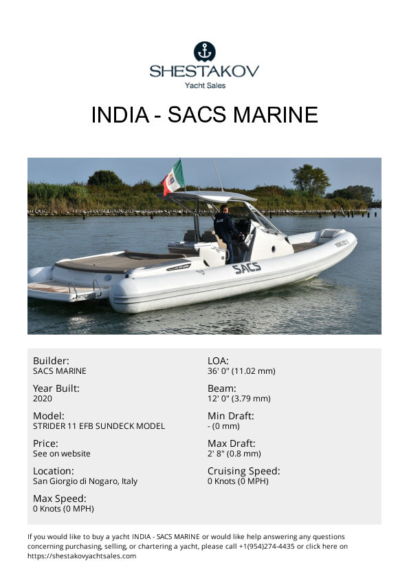 INDIA - STRIDER 11 EFB SUNDECK MODEL - 2021