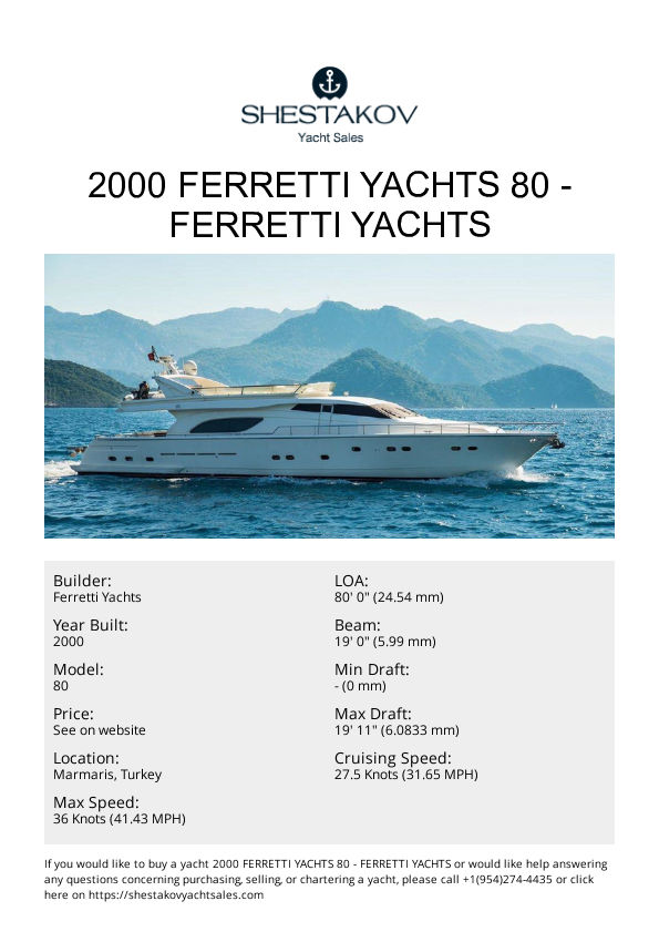 2000 Ferretti Yachts 80 - 80 - 2000