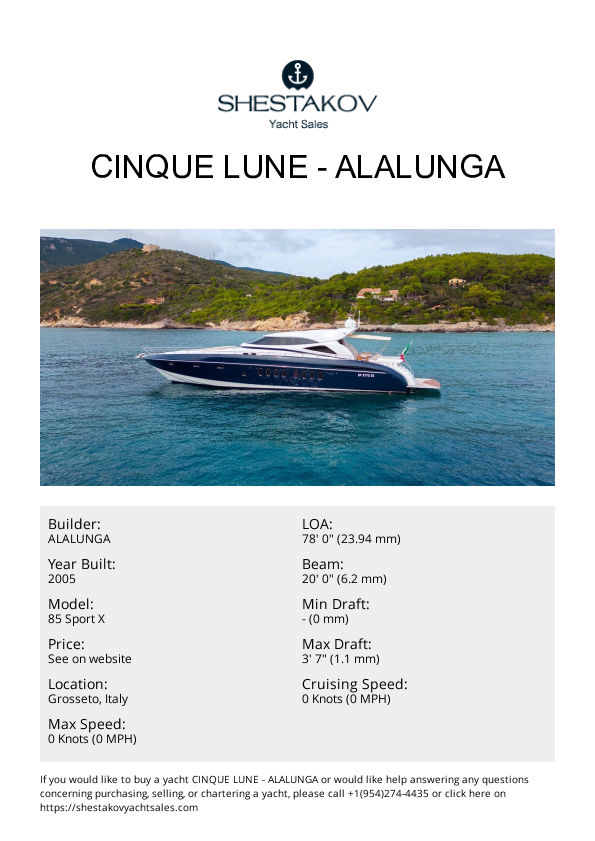 CINQUE LUNE - 85 Sport X - 2005