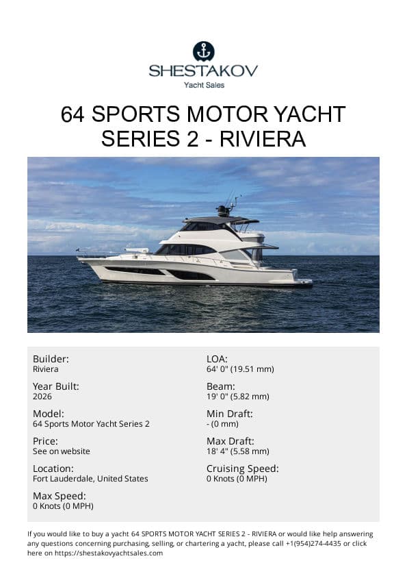 64 SPORTS MOTOR YACHT SERIES 2 - 64 Sports Motor Yacht Series 2 - 2026