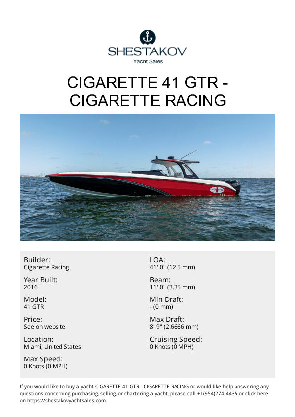 Cigarette 41 GTR - 41 GTR - 2016