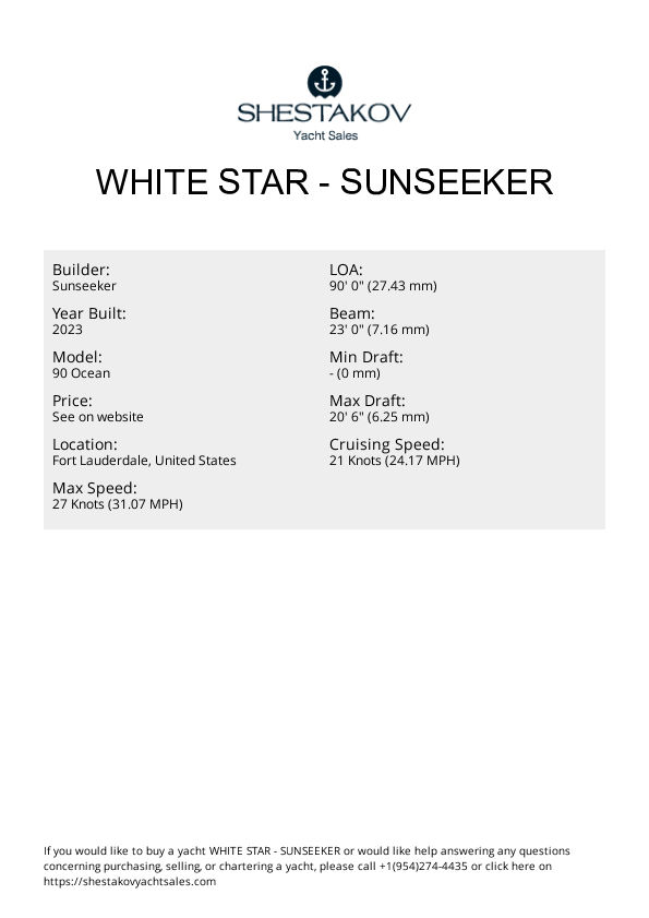 WHITE STAR - 90 Ocean - 2023