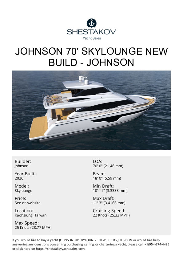 Johnson 70' Skylounge New Build - Skylounge - 2027