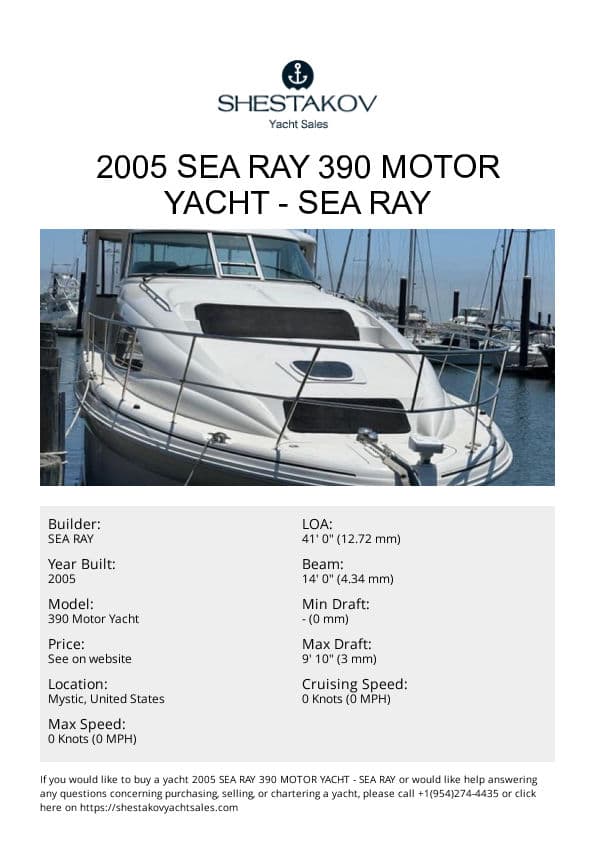 2005 Sea Ray 390 Motor Yacht - 390 Motor Yacht - 2005