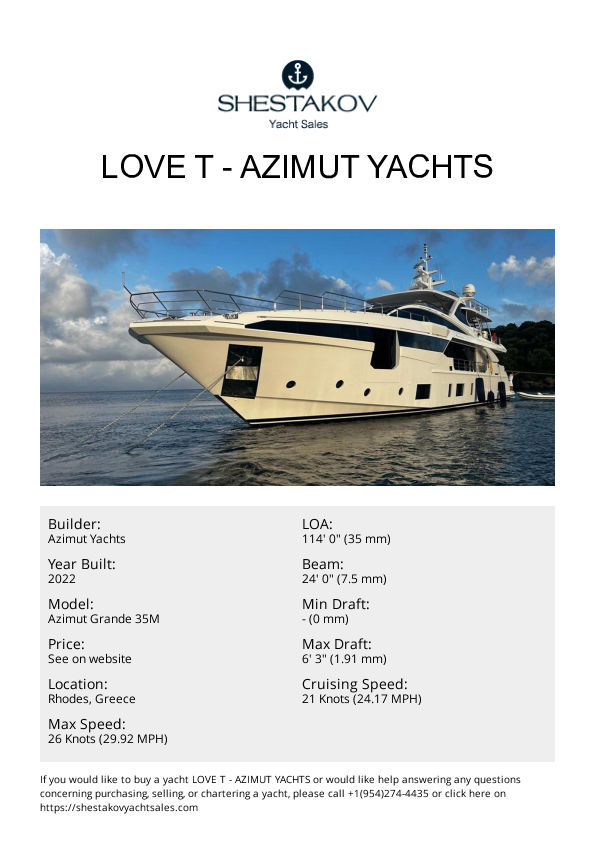 LOVE T - Azimut Grande 35M - 2022