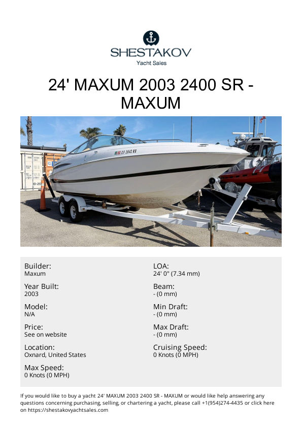 24' Maxum 2003 2400 SR - undefined - 2003