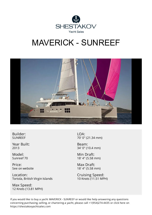 MAVERICK - Sunreef 70 - 2013