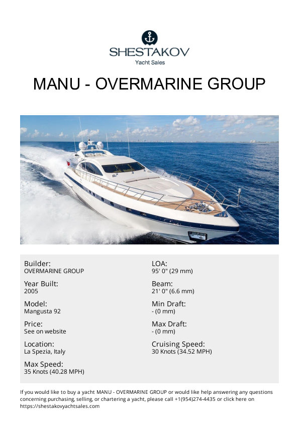 Manu - Mangusta 92 - 2006