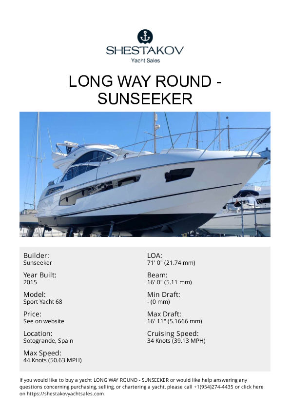 LONG WAY ROUND - Sport Yacht 68 - 2015