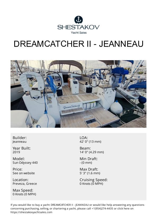 Dreamcatcher II - Sun Odyssey 440 - 2019