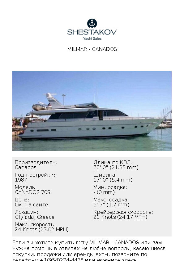 MILMAR - CANADOS 70S - 1987