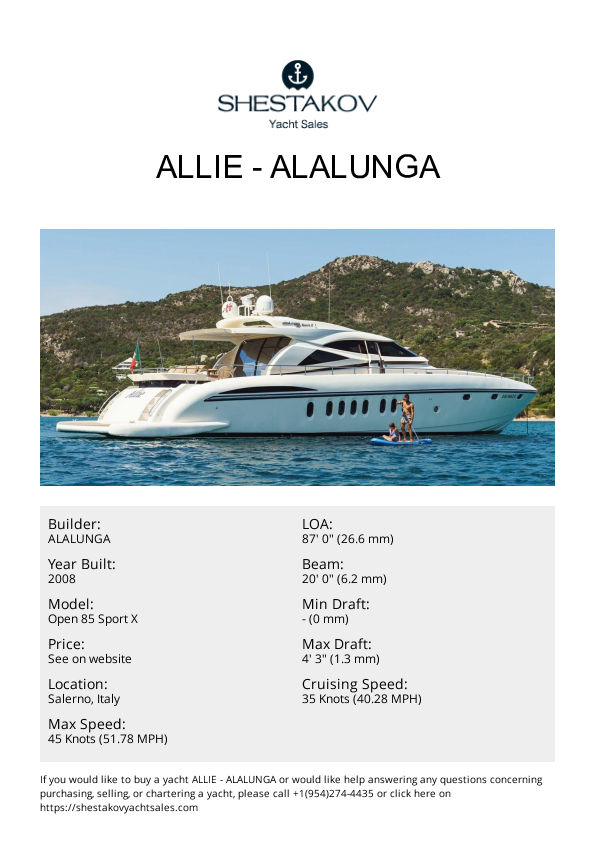 ALLIE - Open 85 Sport X - 2008