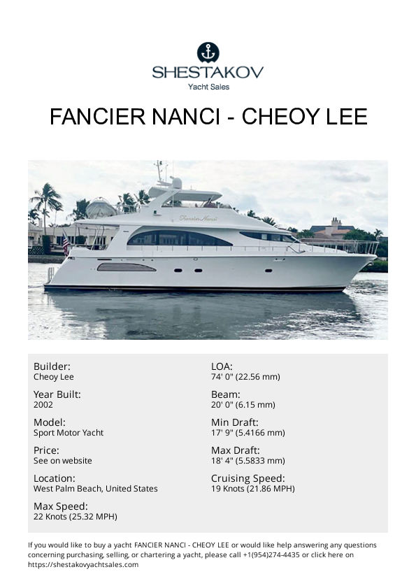 FANCIER NANCI - Sport Motor Yacht - 2002