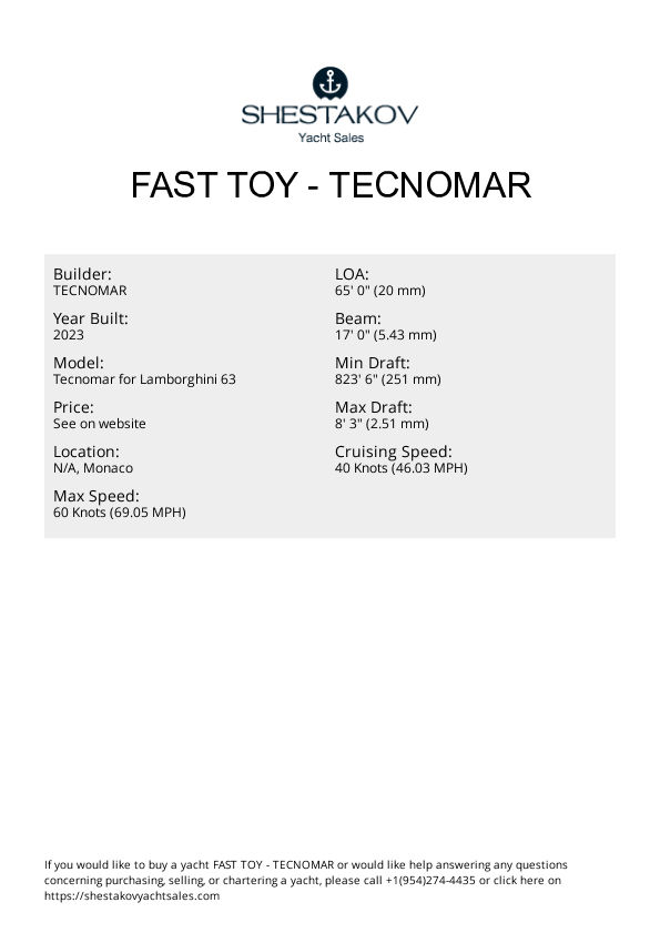 FAST TOY - Tecnomar for Lamborghini 63 - 2023