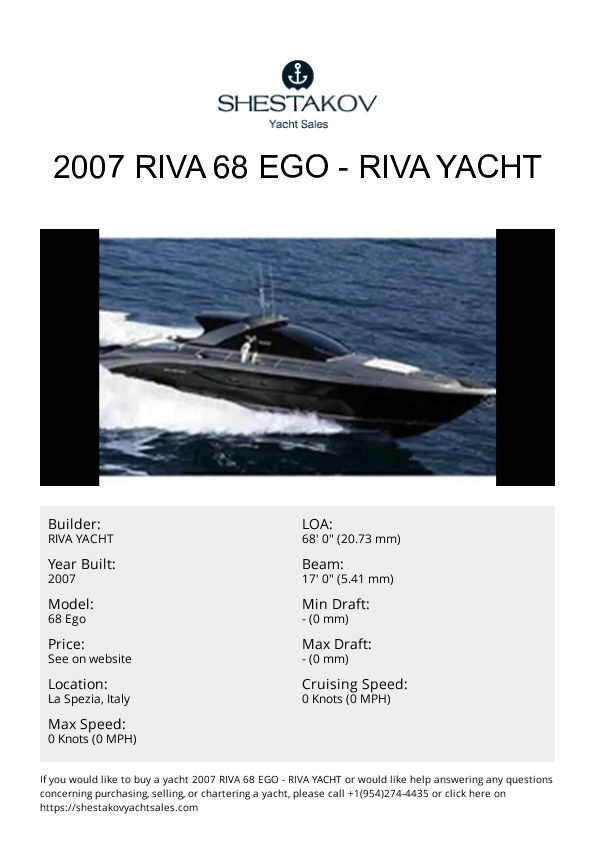 2007 Riva 68 Ego - 68 Ego - 2007