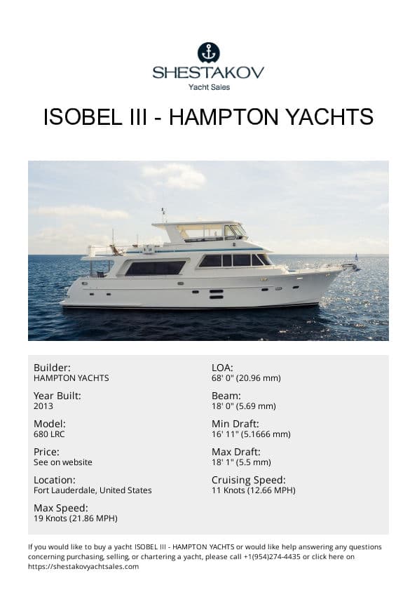 ISOBEL III - 680 LRC - 2013