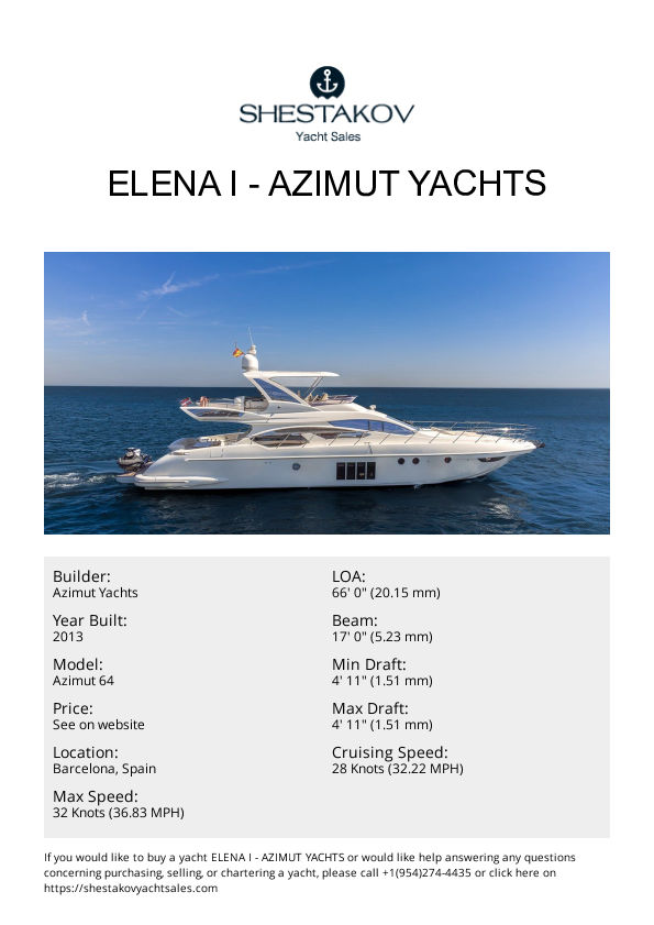 ELENA I - Azimut 64 - 2013
