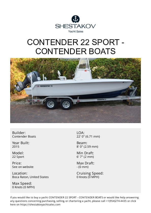 Contender 22 Sport - 22 Sport - 2016