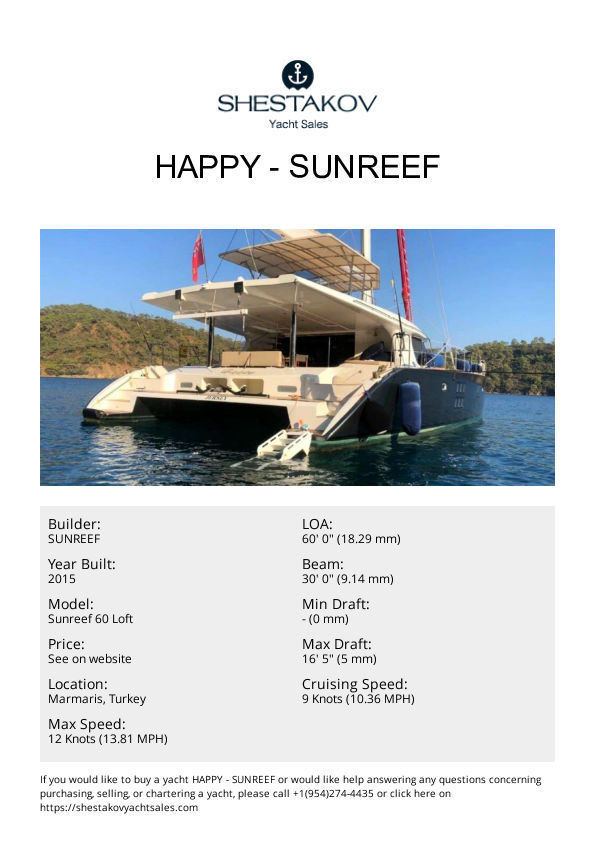 Happy - Sunreef 60 Loft - 2015
