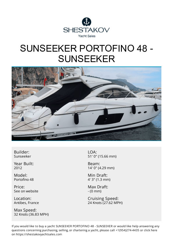 Sunseeker Portofino 48 - Portofino 48 - 2012