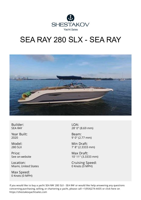 Sea Ray 280 SLX - 280 SLX - 2020