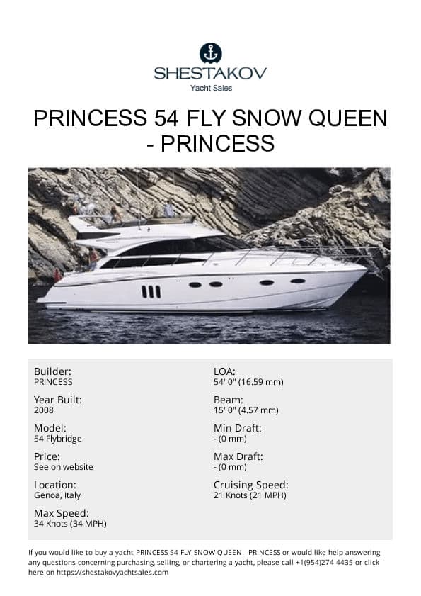 Princess 54 Fly Snow Queen - 54 Flybridge - 2009