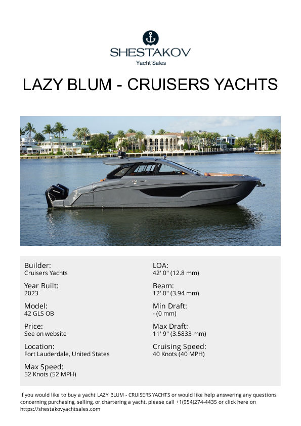 LAZY BLUM - 42 GLS OB - 2023