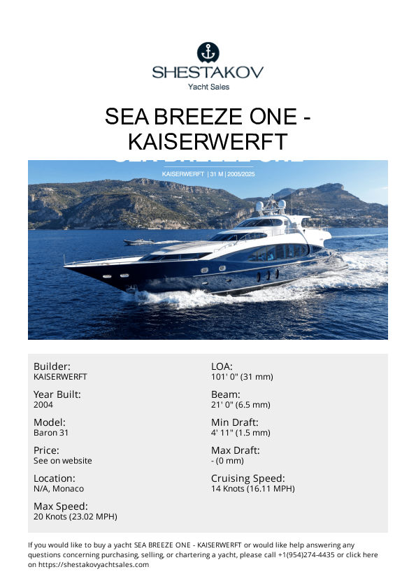 Sea Breeze One - Baron 31 - 2004