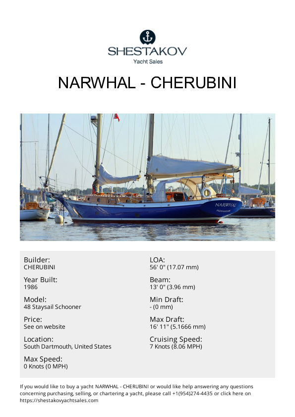 NARWHAL - 48 Staysail Schooner - 1987