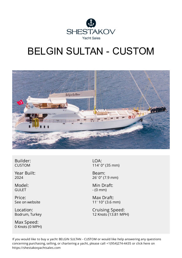 BELGIN SULTAN - GULET - 2024
