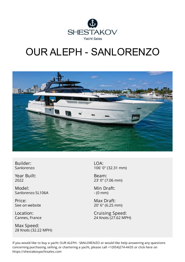 OUR ALEPH - Sanlorenzo SL106A - 2022