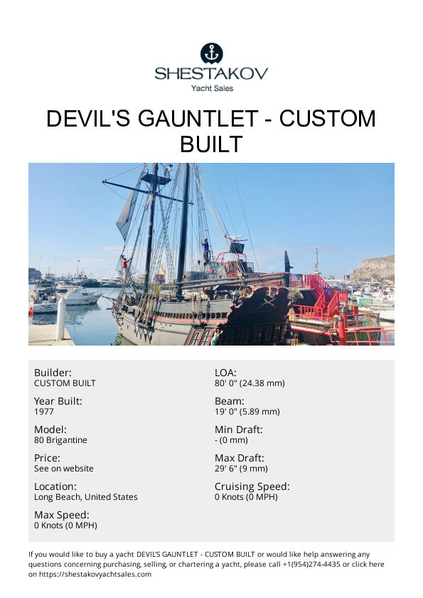 Devil's Gauntlet - 80 Brigantine - 1977