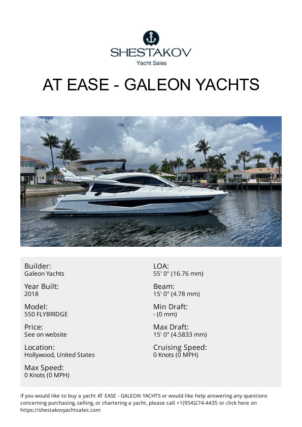 AT EASE - 550 FLYBRIDGE - 2018