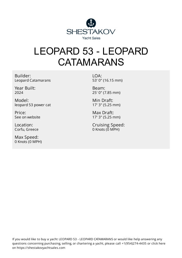 LEOPARD 53 - leopard 53 power cat - 2024