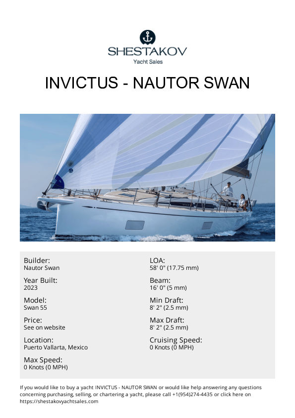 Invictus - Swan 55 - 2023