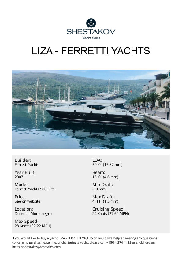 Liza - Ferretti Yachts 500 Elite - 2007