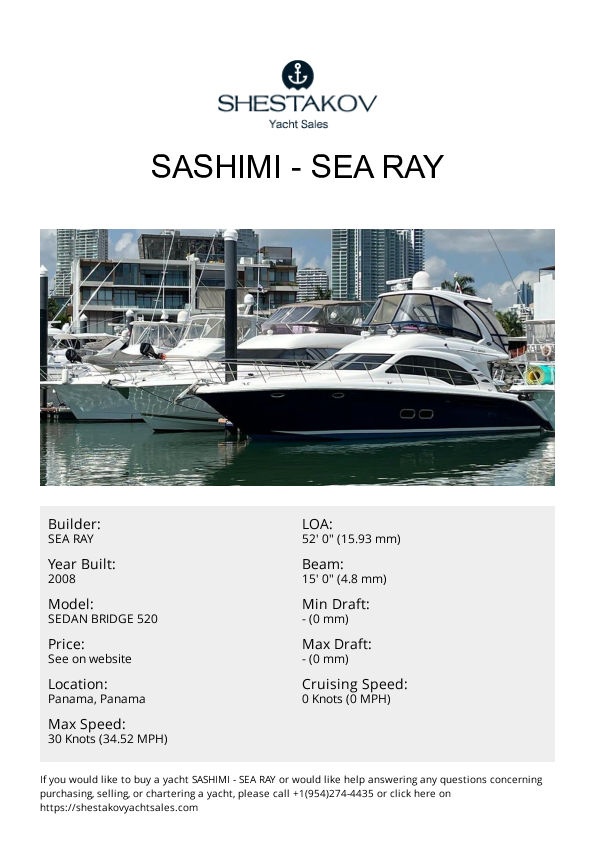 SASHIMI - SEDAN BRIDGE 520 - 2008