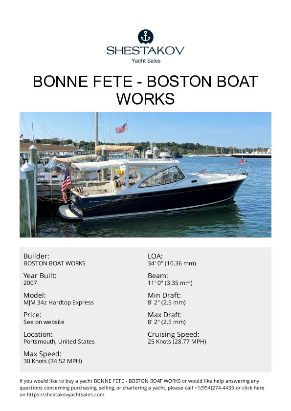 BONNE FETE - MJM 34z Hardtop Express - 2007