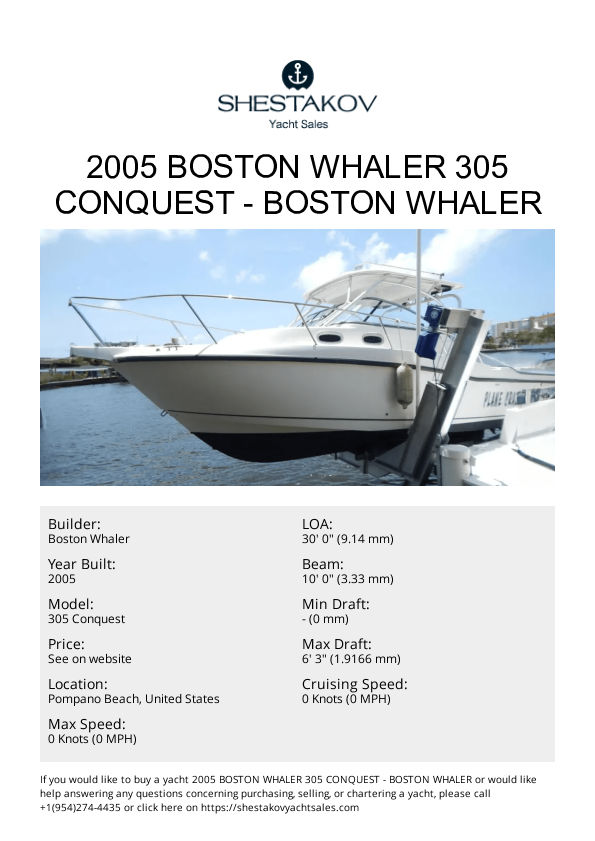 2005 Boston Whaler 305 Conquest - 305 Conquest - 2005