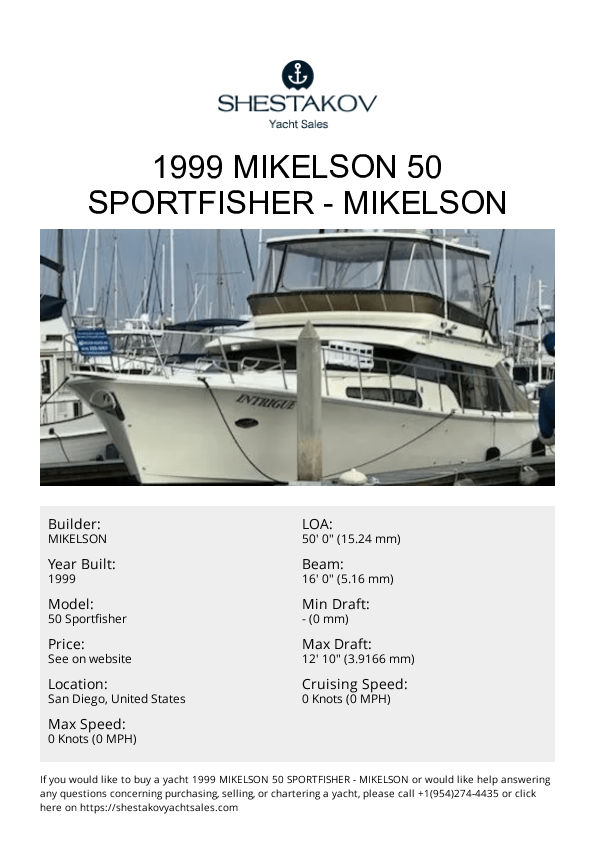 1999 Mikelson 50 Sportfisher - 50 Sportfisher - 1999