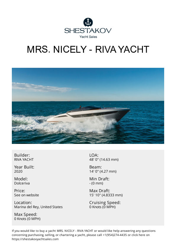 MRS. NICELY - Dolceriva - 2020